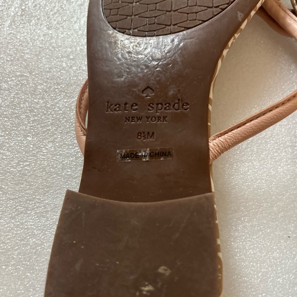 Kate Spade Mystic Bow Leather Pink Gold Patterned Flip Flop Sandals 8.5 - Picture 8 of 9
